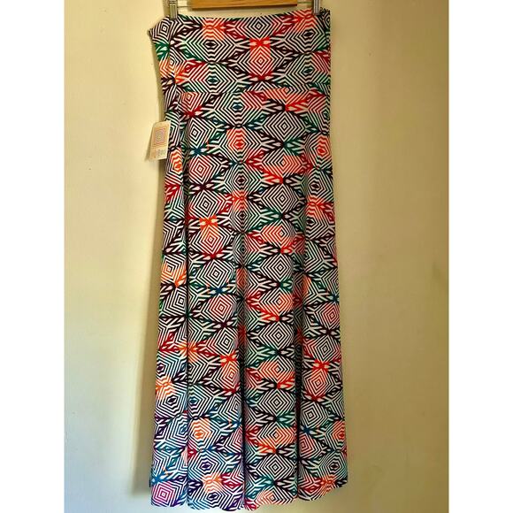 Lularoe NWT Maxi Skirt Size L Orange-Pink-Purple-Teal - Picture 1 of 7